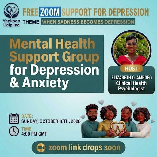 Free Mental Health Support Group Meeting for Depression